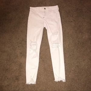 White ripped skinny jeans